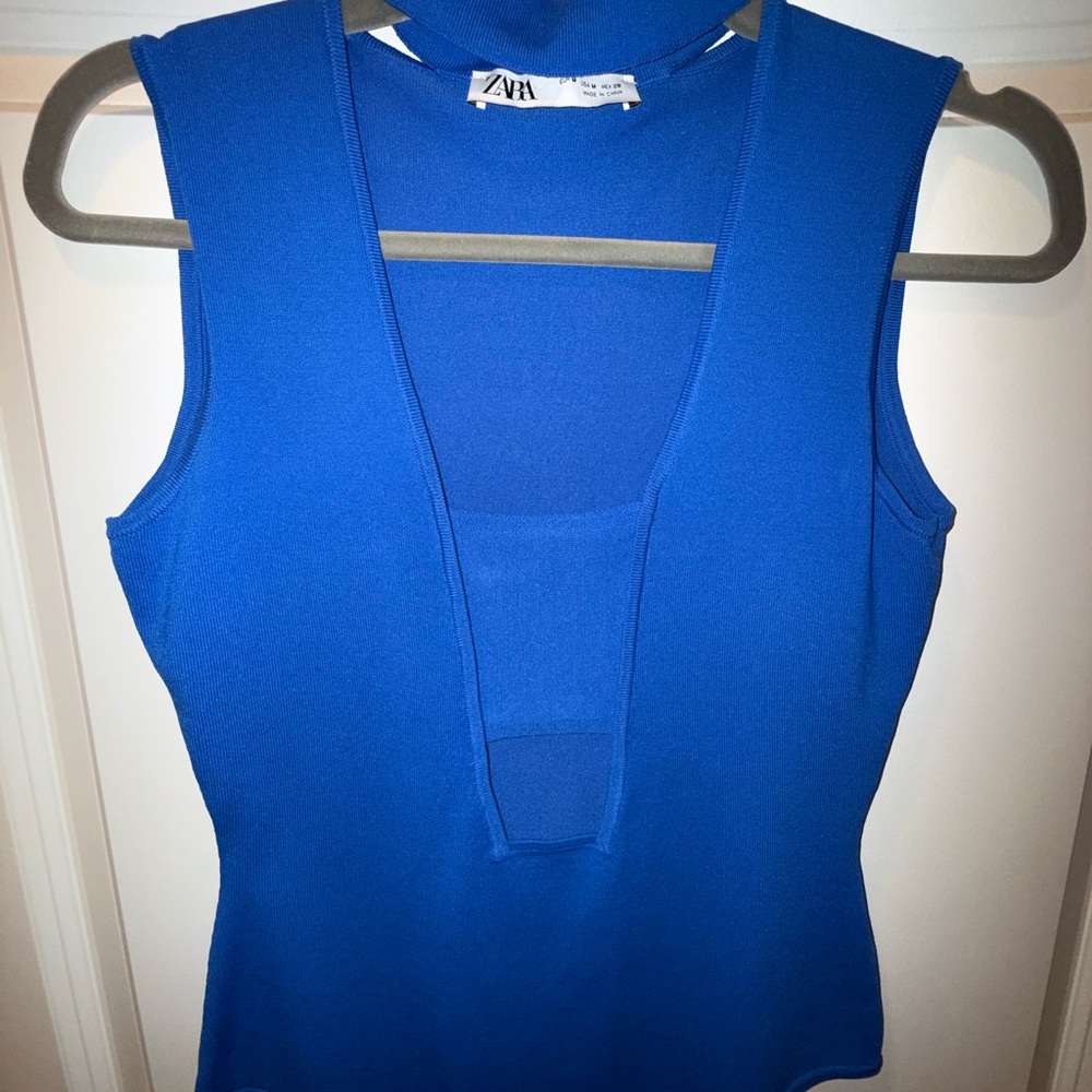 Zara NEW! Vibrant Blue Bodysuit